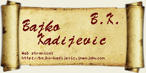 Bajko Kadijević vizit kartica